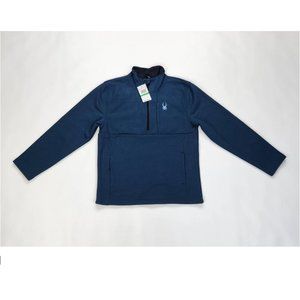 Spyder Fleece Jacket Mens Large Half Zip Legion Blue